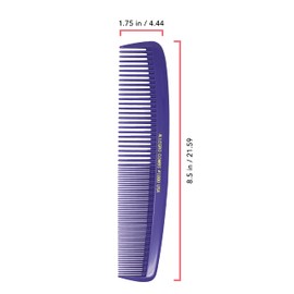 Allegro Combs 1000 X-Large Styling Comb Hair Cutting Barber Stylist Combs All Purpose Wide And Fine Tooth Made In The USA. 1 Pc. (Purple)