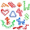 SONEER 12 Pack 24 Blocks Magic Snake Cube,Mini snake Speed