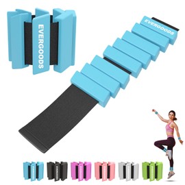 Evergoods Wrist and Ankle Weights for Women and Men, Set of 2 (1lb Each) Wrist Weights with Sweatband, Adjustable Strap Leg Weights Perfect for Yoga, Pilates, Dance, Pool Workouts, and Jogging (Light Grey)