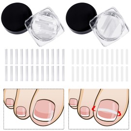 60 Pieces Ingrown Toenail Corrector Strips Ingrown Toe Nail Correction Brace Correction Clip Toe Nail Straightening Recover Patch Curved Toenail Corrector for Women Men Foot Care, 2 Styles
