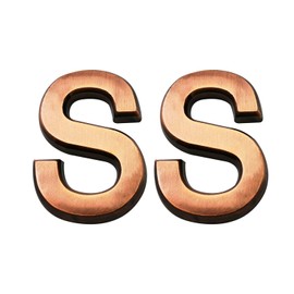Cobata 2.75 Inch Adhesive House Numbers, Mailbox numbers, Street Door Numbers, Self-stick Address Signs for Apartments, Double Bronze Letter S