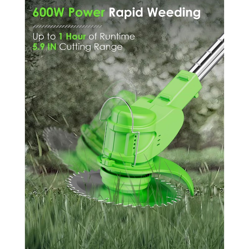 Cordless Weed Wacker, 3-in-1 stringless Weed Wacker, Foldable 2.0Ah Battery