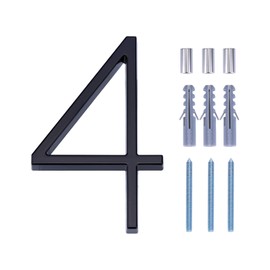 LUTER 5 Inch House Address Numbers Black Street Numbers Floating House Numbers Mailbox Numbers Door Numbers for House Number (4)
