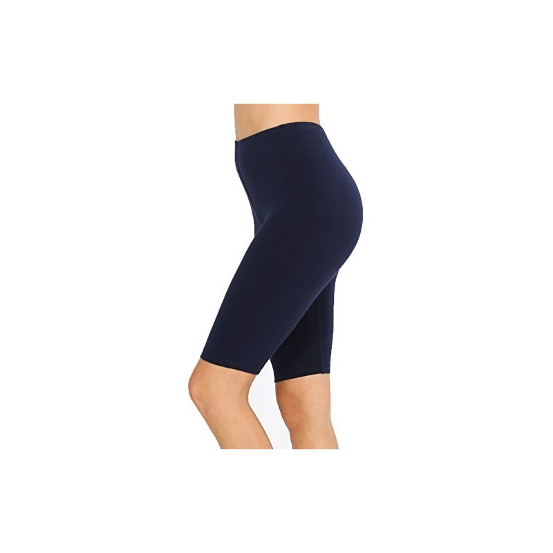 Leggings cortos de algodón de cintura alta para mujer, de