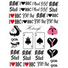 4 Sheets BBC Queen of Spades Temporary Tattoo Sticker Total