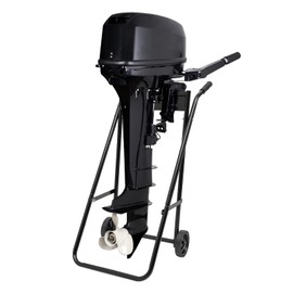 DYNAMI Outboard Boat Motor Stand Cart Dolly,Folding Engine Support Stand w/2 Wheels,Cold-Rolled Steel Heavy Duty Engine Carrier Cart,Suitable for Outboard Motors Within 30 Horsepower