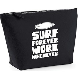 Hippowarehouse Surf Forever Work Whenever printed make up cosmetic wash bag 18x19x9cm
