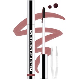 QCMME Lip Stain Peel Off Lip Liner Stain with Tweezer, Long Lasting Matte Lip Tint Tattoo, Highly Pigmented Color Lip Makeup, Waterproof Lipstick, Transfer-proof Lipstain for Women, Rose Pink
