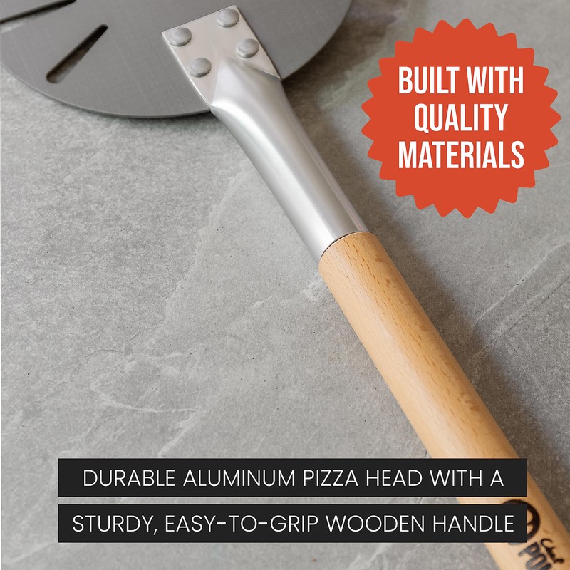 Chef Pomodoro Mini Pizza Turning Peel with Aluminum Handle for