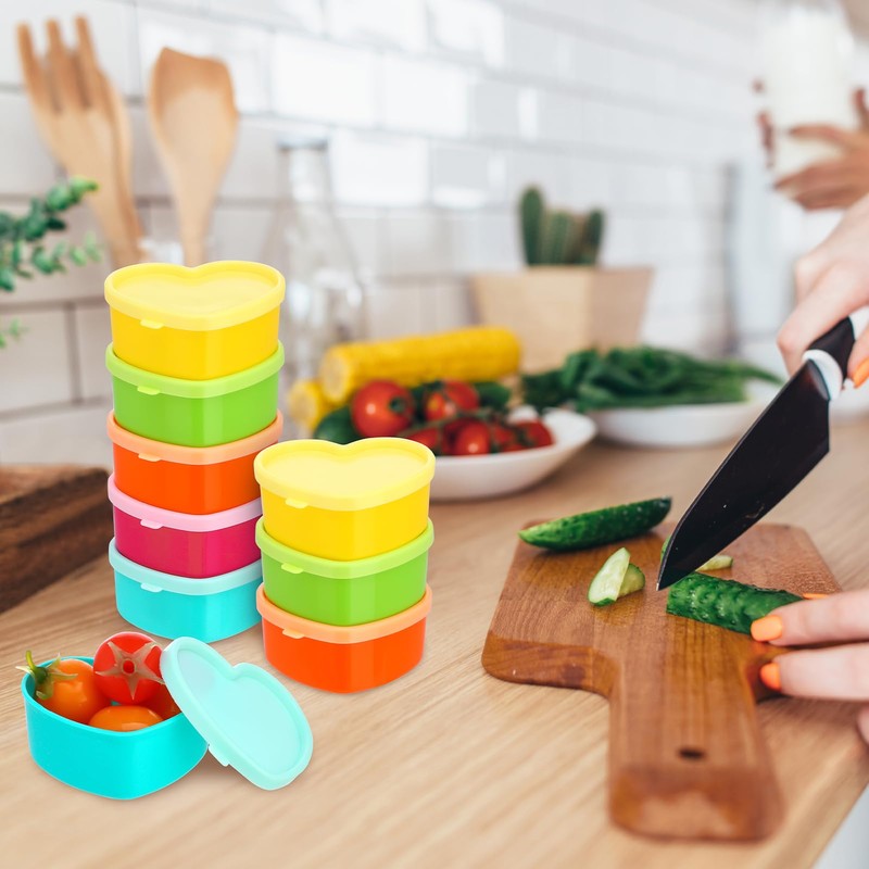 saerryor 15Pc Small Food Containers with Lids, 90ML Plastic Snack