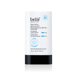 belif Aqua Bomb SPF 50+ Glow Sunstick - Daily Broad Spectrum, No White Cast, Instant Glow Finish Sunblock, Pore Blurring, Niacinamide, Hyaluronic Acid, Korean Skincare (0.63 oz)