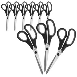 Wilhelm Sell® 6x Universalscheren - scharfe Edelstahlklingen & Komfortgriff - für Rechts- & Linkshänder - robustes Scheren-Set für Haushalt, Küche & Basteln - rostfrei & langlebig (6x - M)