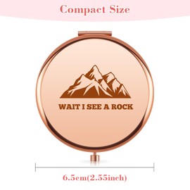 Gift for Geology Lover Rock Collector Compact Makeup Mirror for Women Geologist Paleontologist Mini Pocket Folding Travel Mirror Gift for Geology Teacher Enthusiasts Female Friends Sister