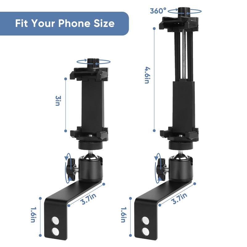 KEAUP Universal Bow Phone Mount 360° Cell Phone Holder for