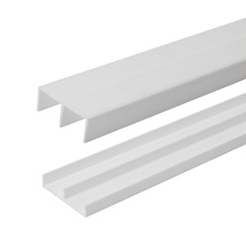 3/4" Panel Sliding Door Track - 48" White Plastic Upper & Lower Set, USA Made, Pack of 1 - Outwater