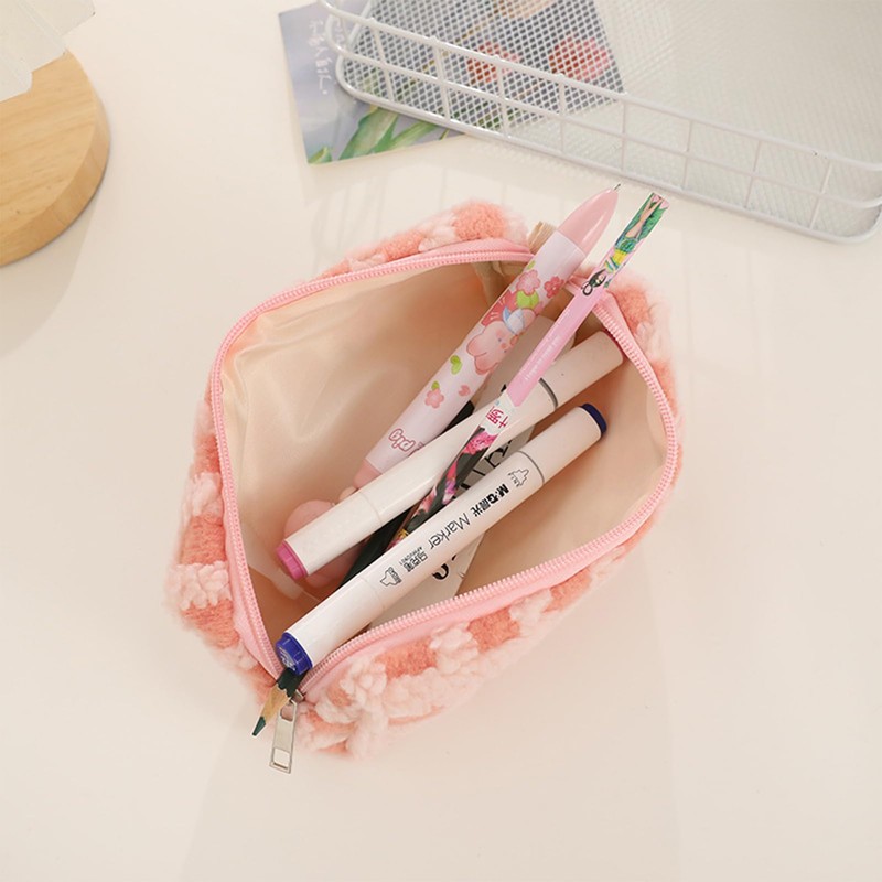 Pencil Case, Cute Pen Case, Fluffy, Pen Pouch, Simple, Zip