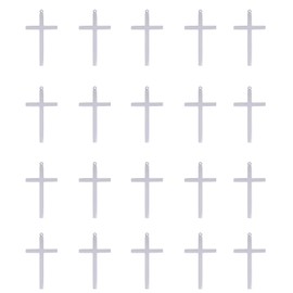 Ruwado 20 Pcs Cross Charms Vintage Antique Silver Small Metal Jesus Christ Pendants Jewelry Findings for Bracelets Necklace DIY Craft Gift Keychain Birthday Jewelry Making Accessories (20 silver)