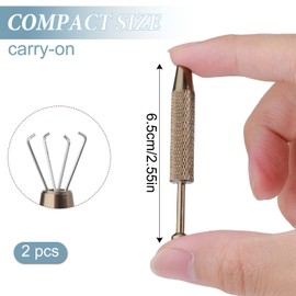 2 Pcs Piercing Ball Grabber Tool, Mini Grabber Pen Stainless Steel 4-Claw Pick up Tool, Small Parts Pickup Grabber, Piercing Ball Holder Jeweler Pickup Tool for Jewelry Craft, Jewel Diamond Pick up