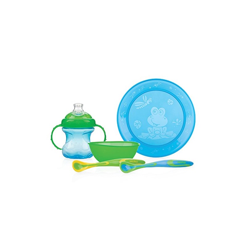 Nûby ID92317 Boy's Meal Set Plate Bowl / Beaker /