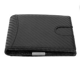Men Slim Wallet 10 Credit Card Holder Slots Leather Money Clip RFID Blocking Bifold Front Pocket Small Thin Men's Wallet Black