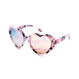 Pro Acme Heart Sunglasses for Women Oversized Vintage Lovely Glass Shade Polarized 55MM,J-Crushed |Pink Mirrored Lens