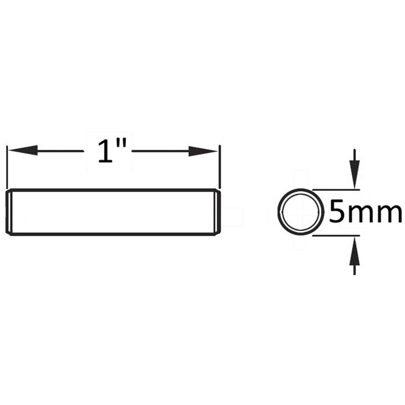 Desunia 5mm "Cylinder" Cabinet Shelf Support Pegs - Polished Nickel