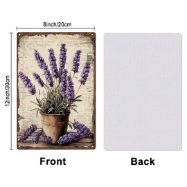 SUPERDANT Lavender Tin Sign Garden Lavender Metal Tin Signs Lavender Metal Signs Retro Signs and Plaque Flower Metal Wall Art for Garden Bedroom Living Room Man Cave Old Fashion Wall Decor