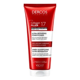 Vichy Dercos Collagen 17 Acondicionador Ultra Reparador y Anti-caída con Péptidos Pro-Colágeno para Cabello Dañado y Quebradizo, Hidrata Profundamente para un Cabello más Fuerte y Saludable, 200 ml