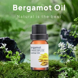 Uhaurouy Uhaurouy Bergamot Essential Oil, Natural Essential Oils, 0.33FL.OZ Large Volume, Ideal for Home Office Car Use