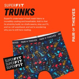 Pair of Thieves Super Fit Underwear for Men, 3 Pack Trunk, Parallelogram Universe, Medium