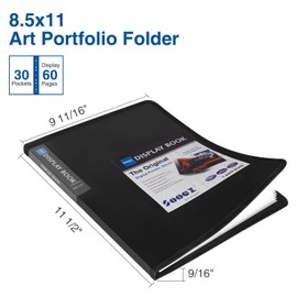 Sooez 30-Pocket Binder with Plastic Sleeves 8.5x11, Heavy Duty Art Portfolio Folder with Clear Sheet Protectors, Display 60 Pages, Presentation Book for Artwork, Document Organizer Binder - 4 Pack