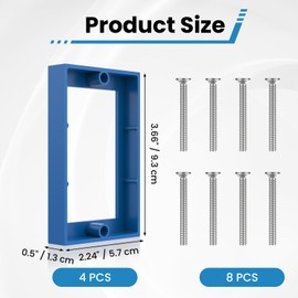 HONSNKS 4 Pcs 1/2" Single Gang Receptacle Outlet Box Extenders, Blue Junction Box Extender, Electric Outlet Extender Box with Mounting Screws for Electric Box and Electric Outlet Switches