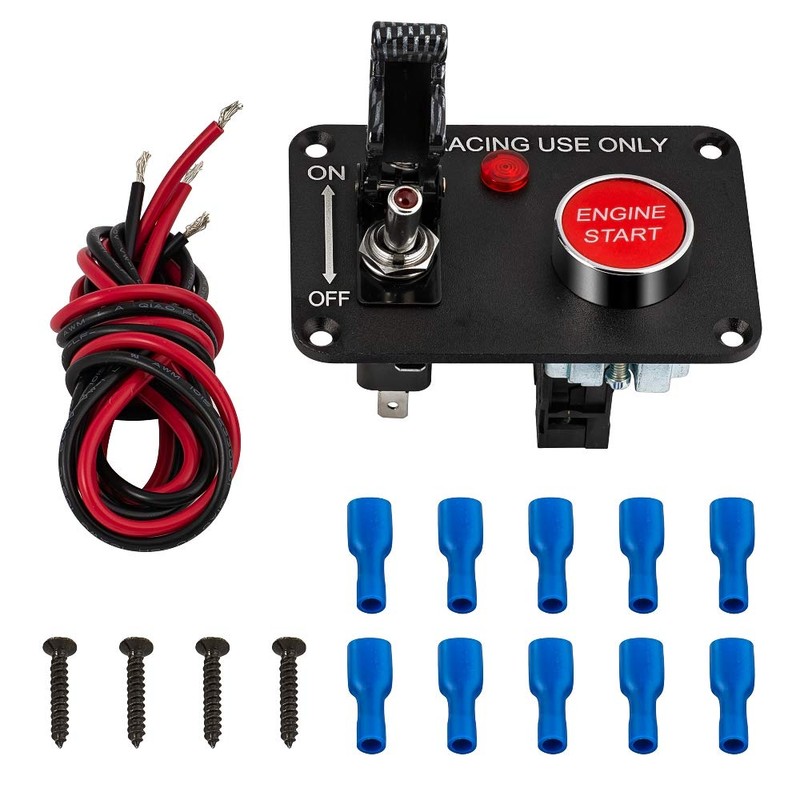 Jtron DC12V 20A Universal Racing Switch Panel Toggle Switch Carbon