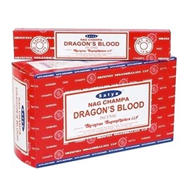 Satya Sai Baba Nagchampa Dragon Blood Incense Sticks Fragrance Agarbatti - Pack of 12 Boxes (15 gm Each)- 180 gm