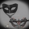 Unbranded Couples Black Minimalist and Red Extravagant Costume Party Masquerade