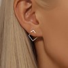 LOVECOM Ear Jacket Earrings 925 Sterling Silver Geometric Stud Earring