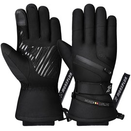 MORXPLOR Guantes de invierno para esquí de nieve para hombres y mujeres, guantes de snowboard con visualización táctil resistente al viento, guantes de invierno cálidos con aislamiento Thinsulate 3M
