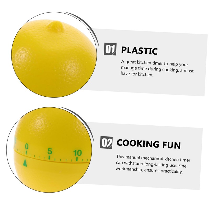 MAGICLULU Mechanical Timer Cartoon Lemon Shape Cooking Timer Adorable Lemon