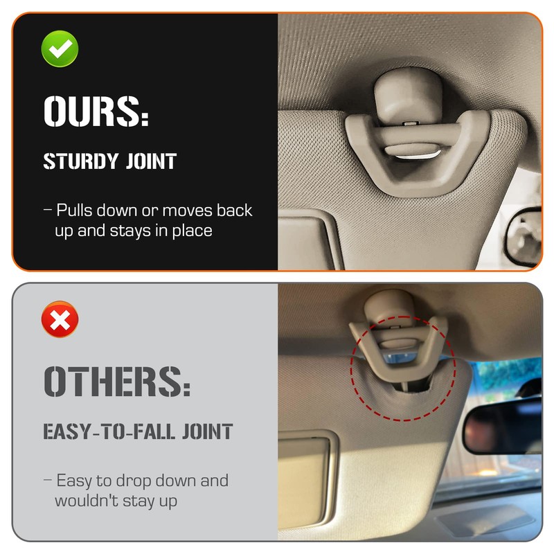 Left & Right Sun Visor with Vanity Light for 2013-2018