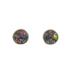 October Birthstone Black Rainbow Fire Opal Filled Confetti Earrings Stainless