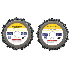 BlueNatHxRPR 4.5"/115mm Chainsaw Grinder Wheel Grinder Wood Carving Disc Wood Carving Disc 7/8" Arbor 13 Teeth 2 Pack