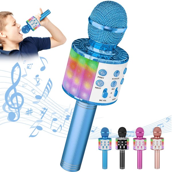 Tivifore Wireless Karaoke Microphone for Kids with LED Lights Dance Microphone Bluetooth Microphone Bluetooth Microphone Bluetooth Karaoke Microphone