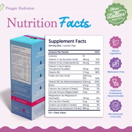 Three Lollies Preggie Hydration Packets - Natural Hydration & Digestive Health Support for Women During Pregnancy - Eases Nausea & Replaces Nutrients - Essentials for Morning Sickness - 10 Packets