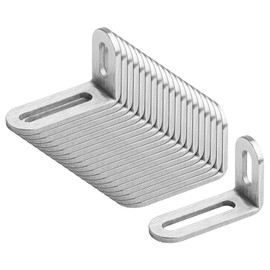 Fanmao 20 Pcs 1-7/8"L x 3/4" W x 1-1/8"H Slotted Corner Brace, Adjustable L Angle Bracket, 1/8" Thick