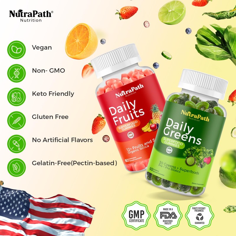 NutraPath NutraPath Superfood Fruits and Veggies Gummies (120 Chews), 12+