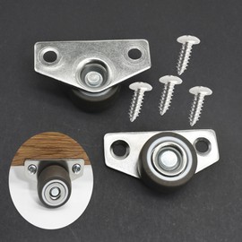 Floyutin 1/1.25 inch Side Mount Casters Soft TPR Castor Wheels No-Swivel Fixed Mute Rolling for Furniture Drawer Cabinet,Set of 6 Packs Grey(Free Screws) (Grey, 1.25 inch)