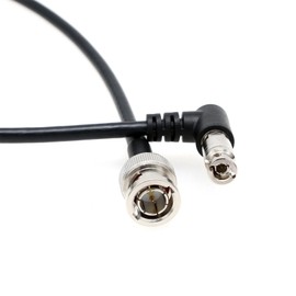 HangTon 6G SDI High Density Video Cable for Blackmagic Video Assist 4K 5 Inch Monitor DJI Lightbridge 2, Right Angle HD Micro BNC to BNC Male 60 cm
