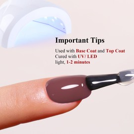 Ozzeal Gel Polish, 0.5 Fl Oz Coffee Brown Gel Nail Polish Autumn Winter Soak Off LED UV Art Starter Manicure DIY Salon