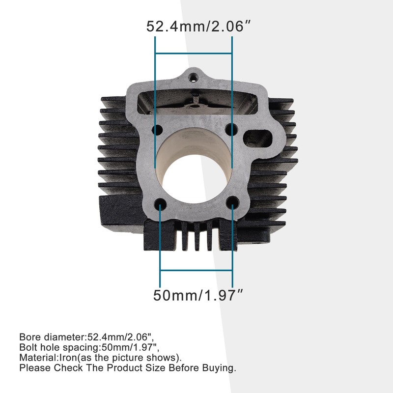 GOOFIT 52.4mm Engine Cylinder Big Bore with Piston Kit and