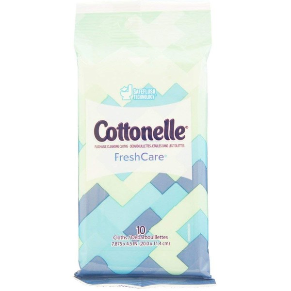 Cottonelle Fresh Care Flushable Cleansing Cloths, Color May Vary 10 ea (Pack of 3)